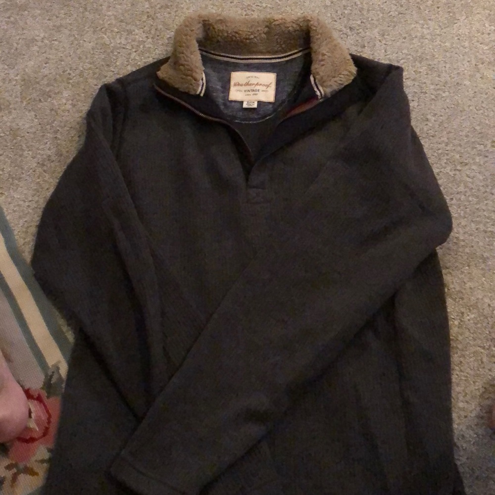 Fleece pullover ribbed